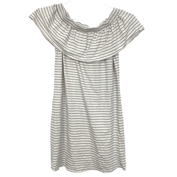 Sundry Off The Shoulder Striped Mini Cotton Summer Dress - Picture 5 of 13
